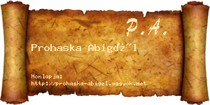 Prohaska Abigél névjegykártya